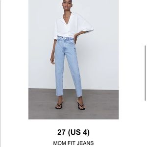 Zara light blue mom jeans (size 4)